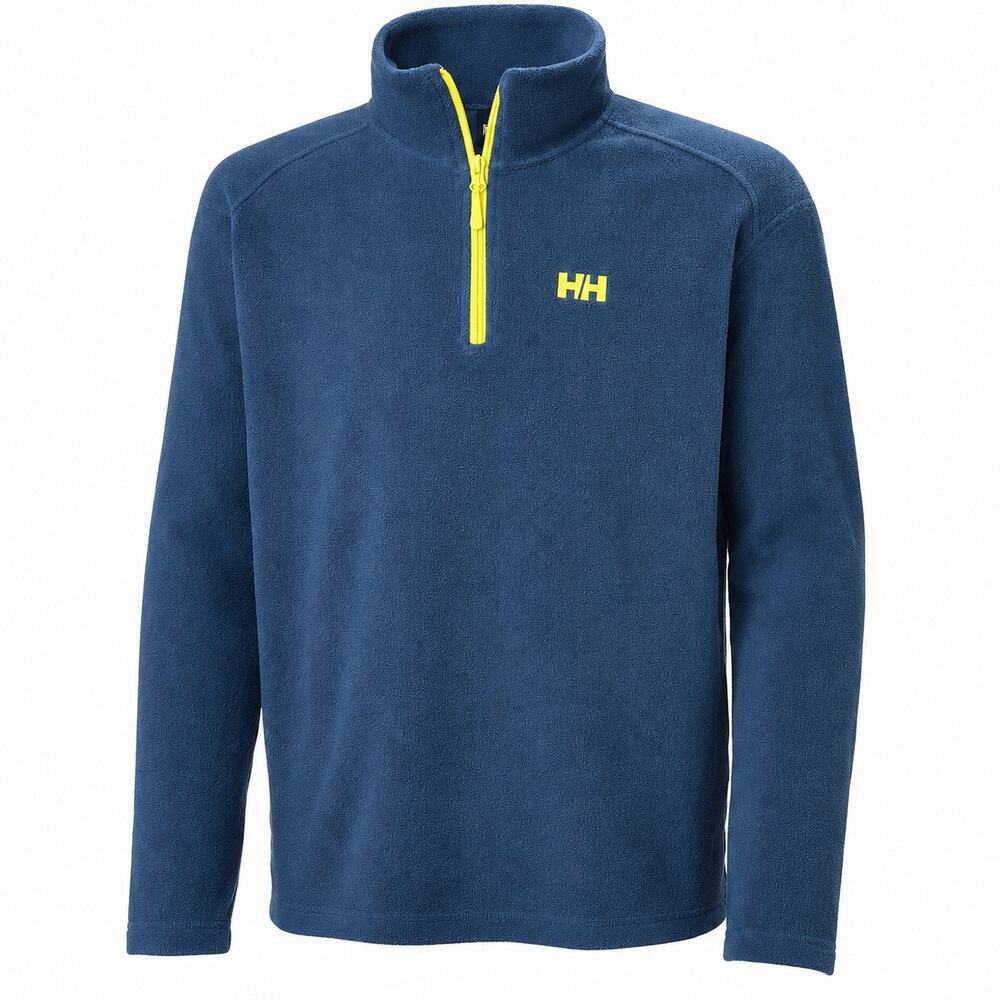 Helly Hansen Daybreaker 1/2 Zip Polartec Fleece Men’s M Blue Gray Yellow